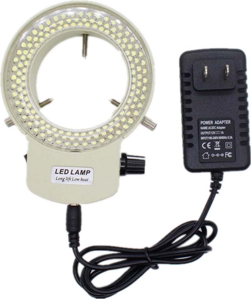 MeYouRow.C Microscope Ring Light, Light LED 144B-ZK Illuminator for lab Stereo/Camera/Monocular Binocular Trinocular Lens (White) - Image 1